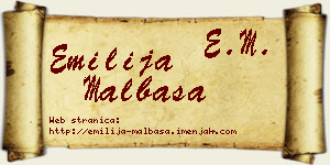 Emilija Malbaša vizit kartica